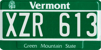VT license plate XZR613