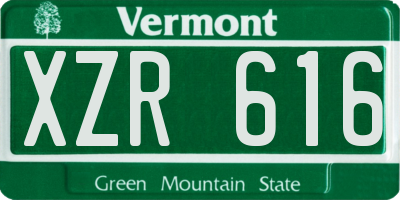 VT license plate XZR616