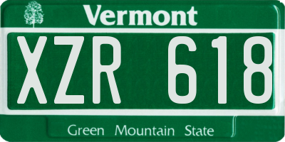 VT license plate XZR618
