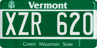 VT license plate XZR620