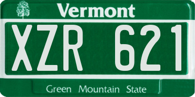 VT license plate XZR621