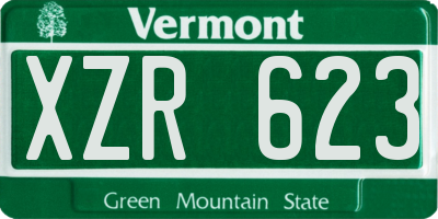 VT license plate XZR623