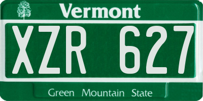 VT license plate XZR627