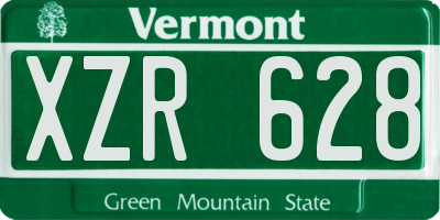VT license plate XZR628