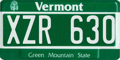 VT license plate XZR630