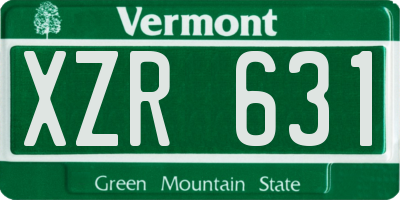 VT license plate XZR631