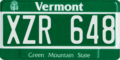 VT license plate XZR648