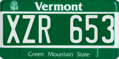 VT license plate XZR653