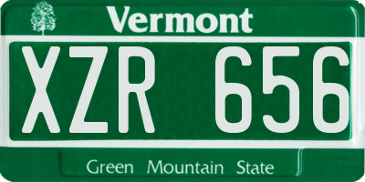VT license plate XZR656