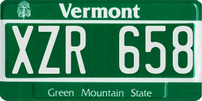 VT license plate XZR658