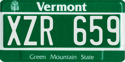 VT license plate XZR659