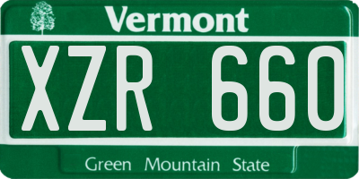 VT license plate XZR660
