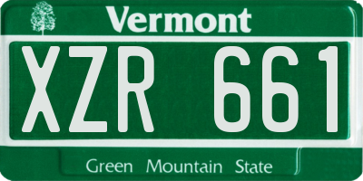VT license plate XZR661