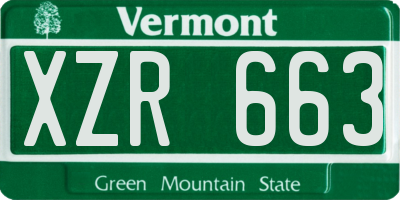 VT license plate XZR663