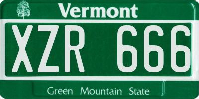 VT license plate XZR666