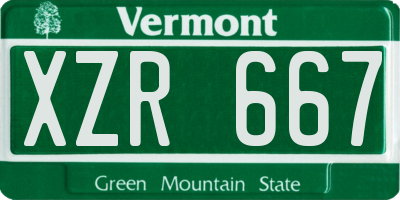 VT license plate XZR667