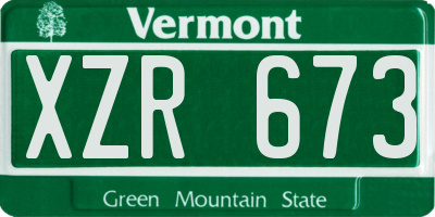 VT license plate XZR673