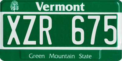 VT license plate XZR675