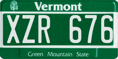 VT license plate XZR676