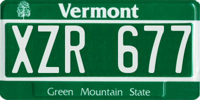 VT license plate XZR677