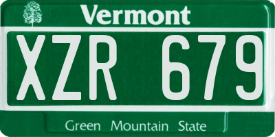 VT license plate XZR679