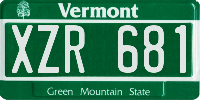 VT license plate XZR681