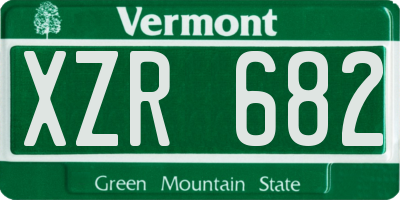 VT license plate XZR682