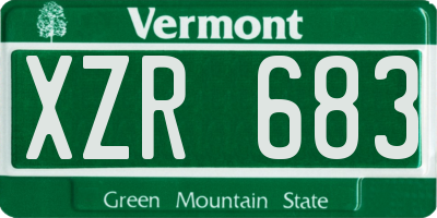VT license plate XZR683