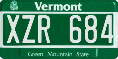 VT license plate XZR684