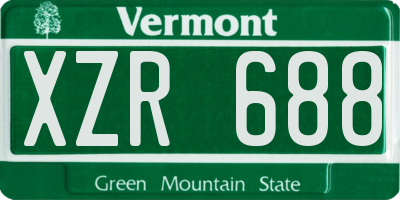 VT license plate XZR688
