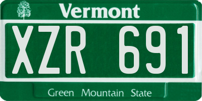 VT license plate XZR691