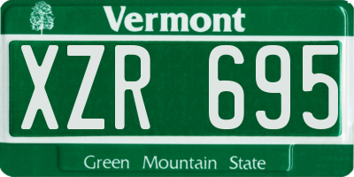 VT license plate XZR695