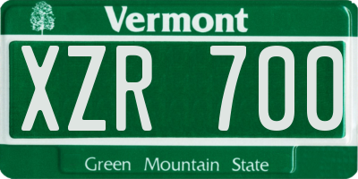 VT license plate XZR700
