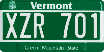VT license plate XZR701
