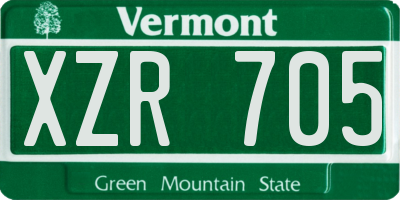VT license plate XZR705