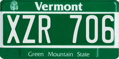 VT license plate XZR706