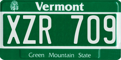 VT license plate XZR709