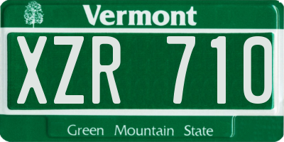 VT license plate XZR710