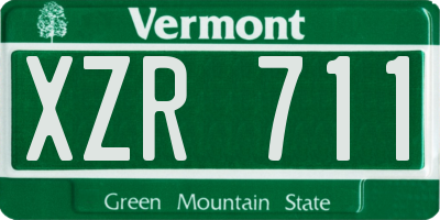 VT license plate XZR711