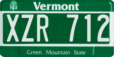 VT license plate XZR712