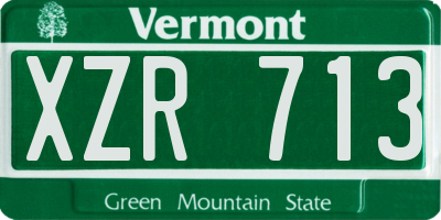VT license plate XZR713