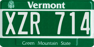 VT license plate XZR714