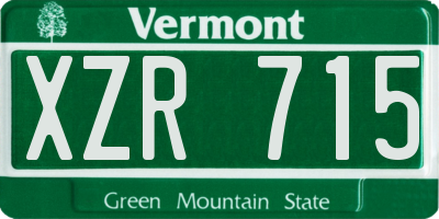 VT license plate XZR715