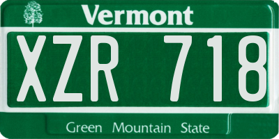 VT license plate XZR718