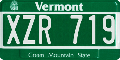 VT license plate XZR719