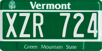 VT license plate XZR724