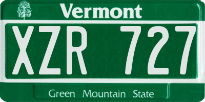 VT license plate XZR727