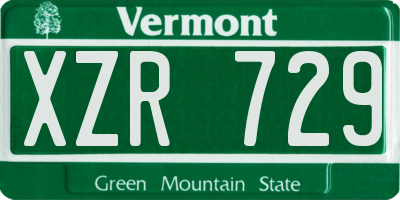 VT license plate XZR729