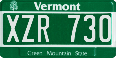 VT license plate XZR730