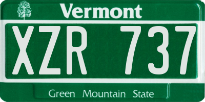 VT license plate XZR737